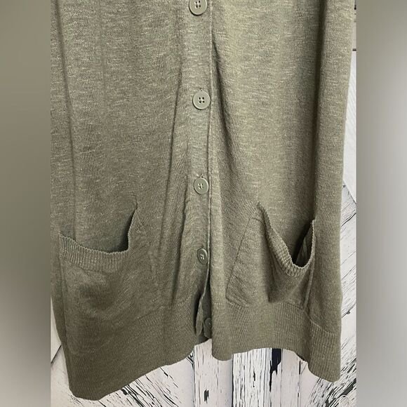 Lord & Taylor Linen Blend Short Sleeve Long  Cardigan 1X - Picture 4 of 7